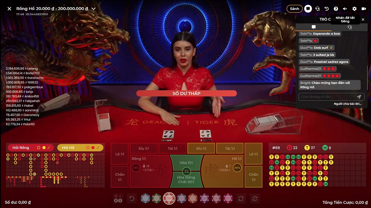 bàn chơi rồng hổ 188bet