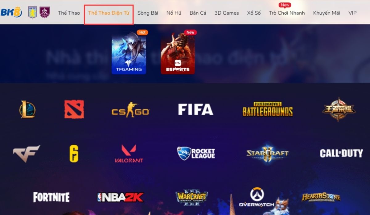 cá cược esport bk8