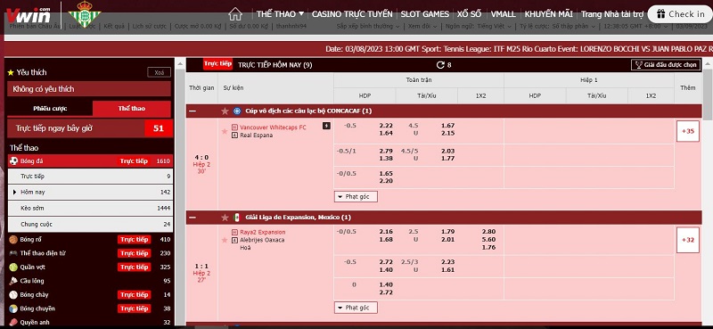 cá cược thể thao vwin