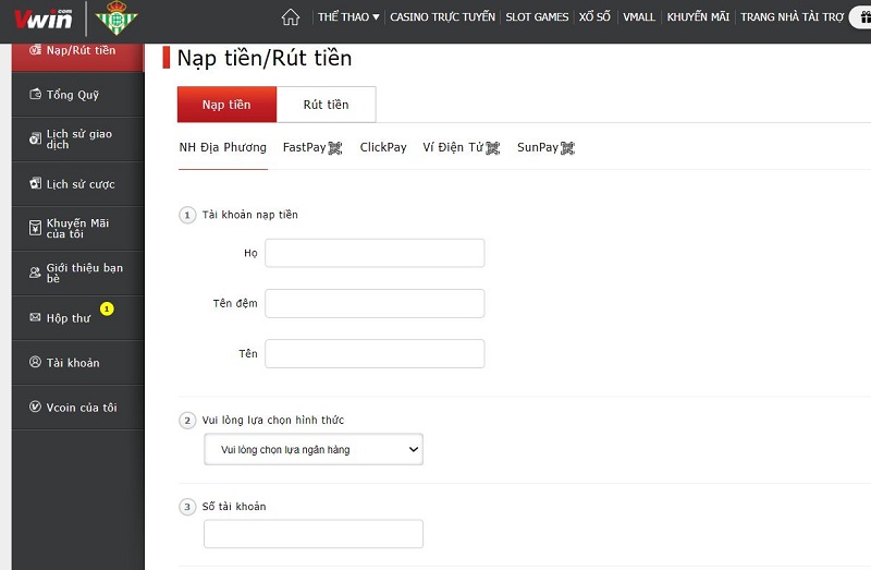 các phương thức thanh toán tại vwin cá cược trực tuyến