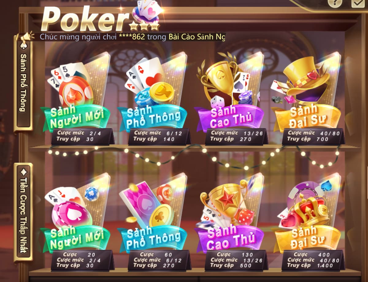 chọn sảnh chơi poker jun88 3d