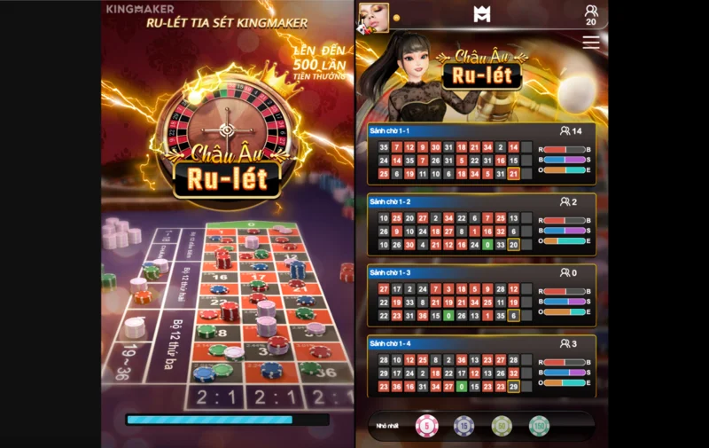 chọn bàn chơi roulette m88
