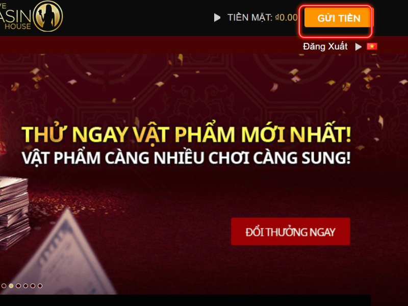 nhấn vào mục gửi tiền