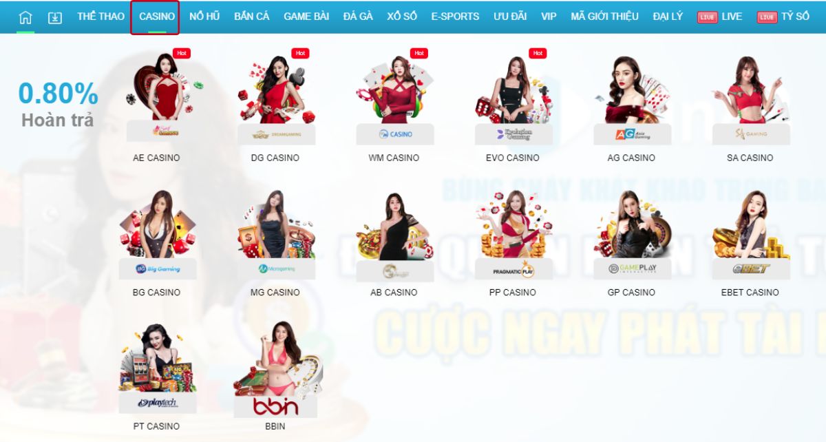 chọn sảnh casino chơi baccarat jun88