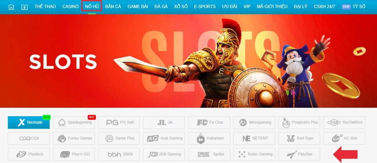 sảnh chơi slot game jun88