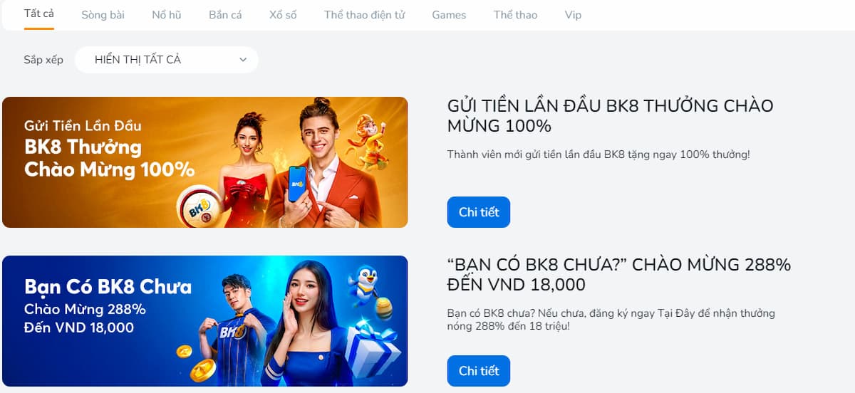 chương trình khuyến mãi tại bk8