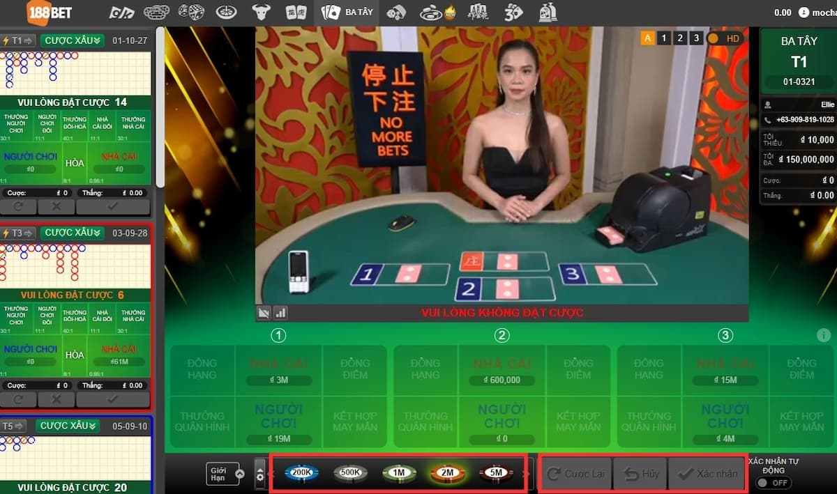 lựa chọn đặt cược bài ba tây 188bet