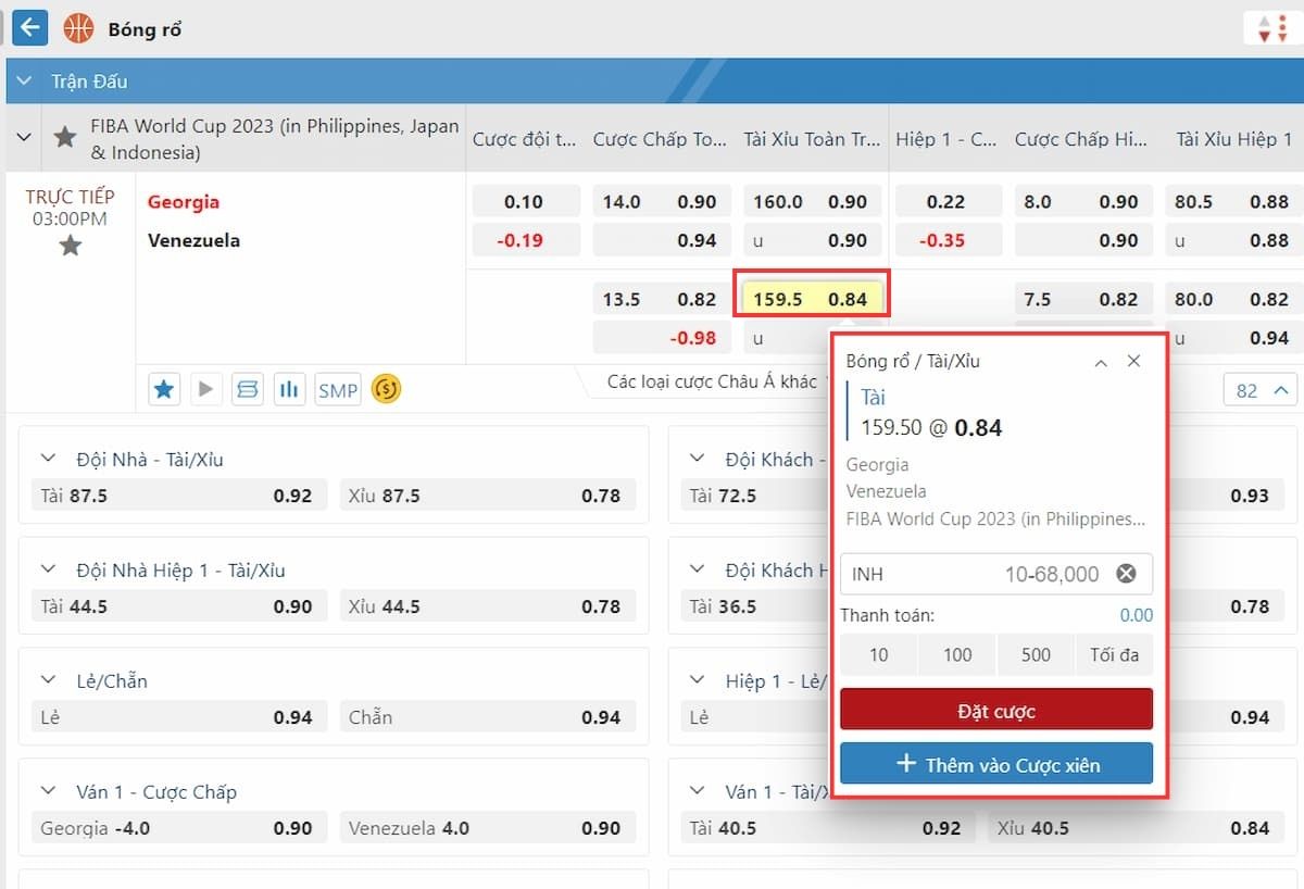 đặt cược giải fiba world cup 