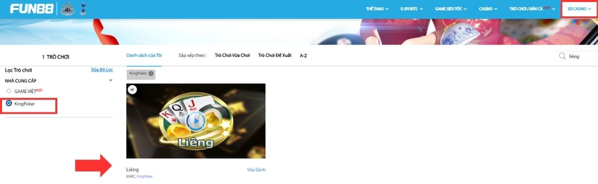 chọn sảnh chơi liêng fun88