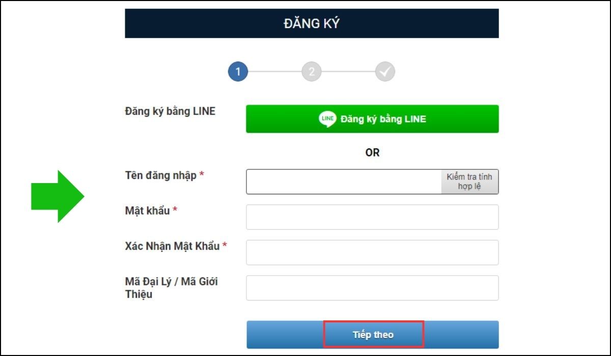 điền thông tin tài khoản vào form biểu mẫu đăng ký cmd368