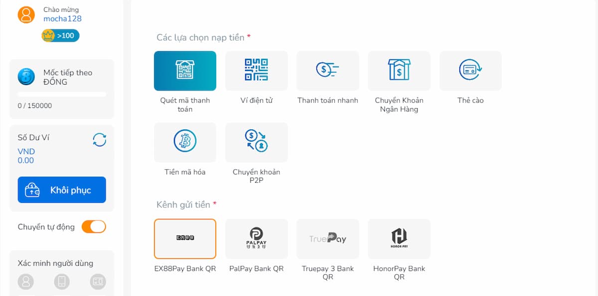 hệ thống thanh toán bk8
