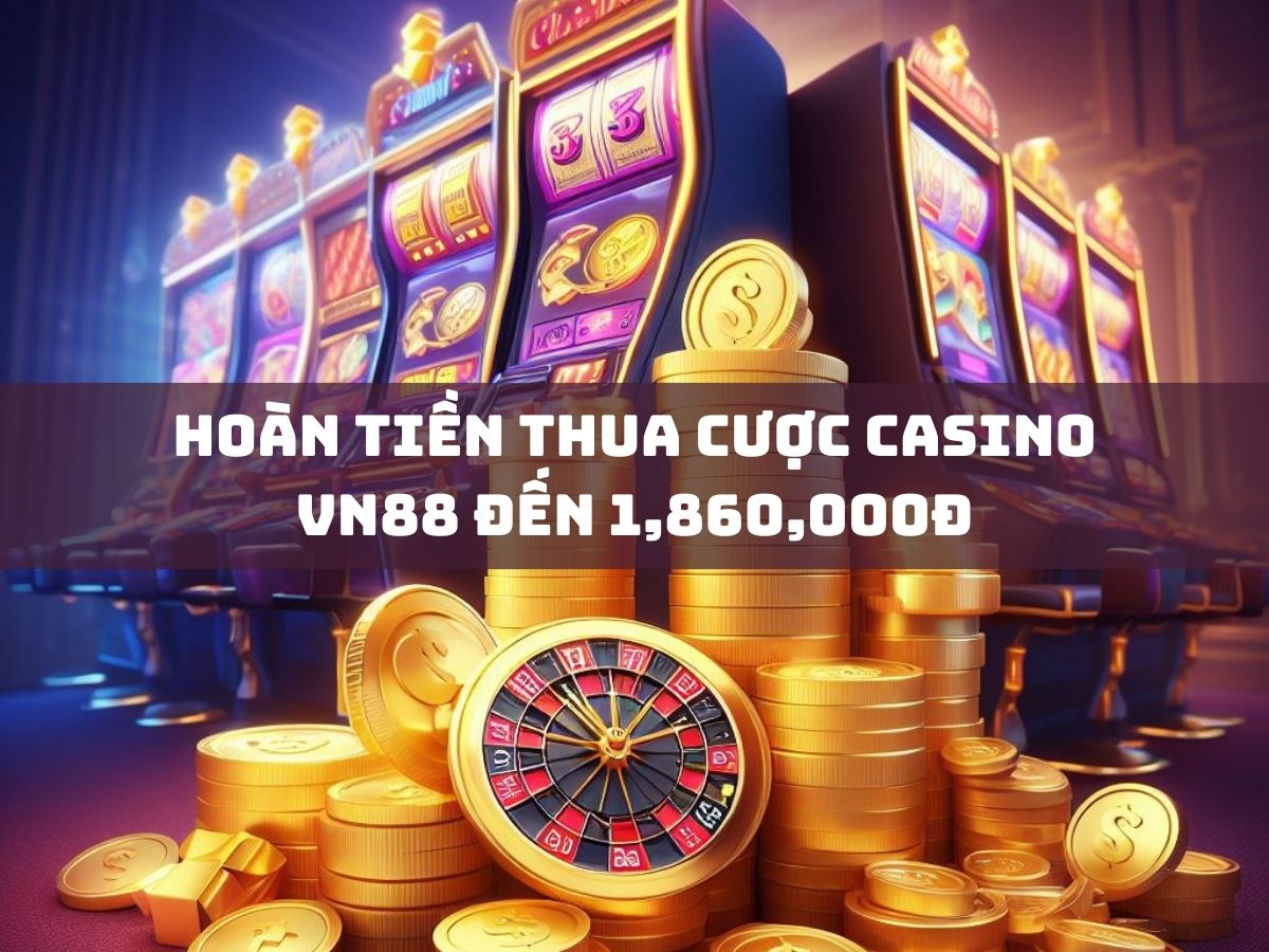 Hoàn tiền thua cược Casino VN88 đến 1,860,000đ