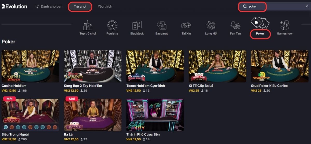 poker jun88 trong sảnh evo