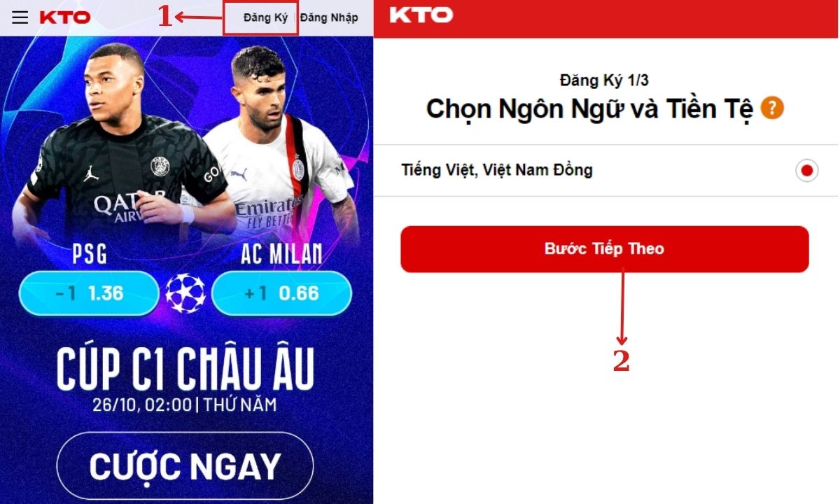 trang đăng ký kto