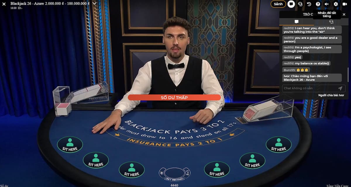 vào phòng chơi và bắt đầu đặt cược blackjack 188bet