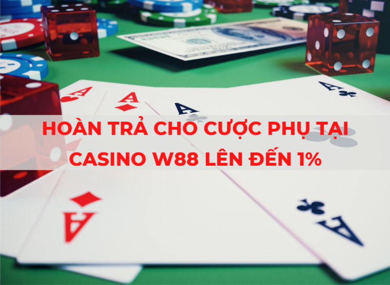 w88 hoàn trả cho cược phủ tại casino lên đến 1%