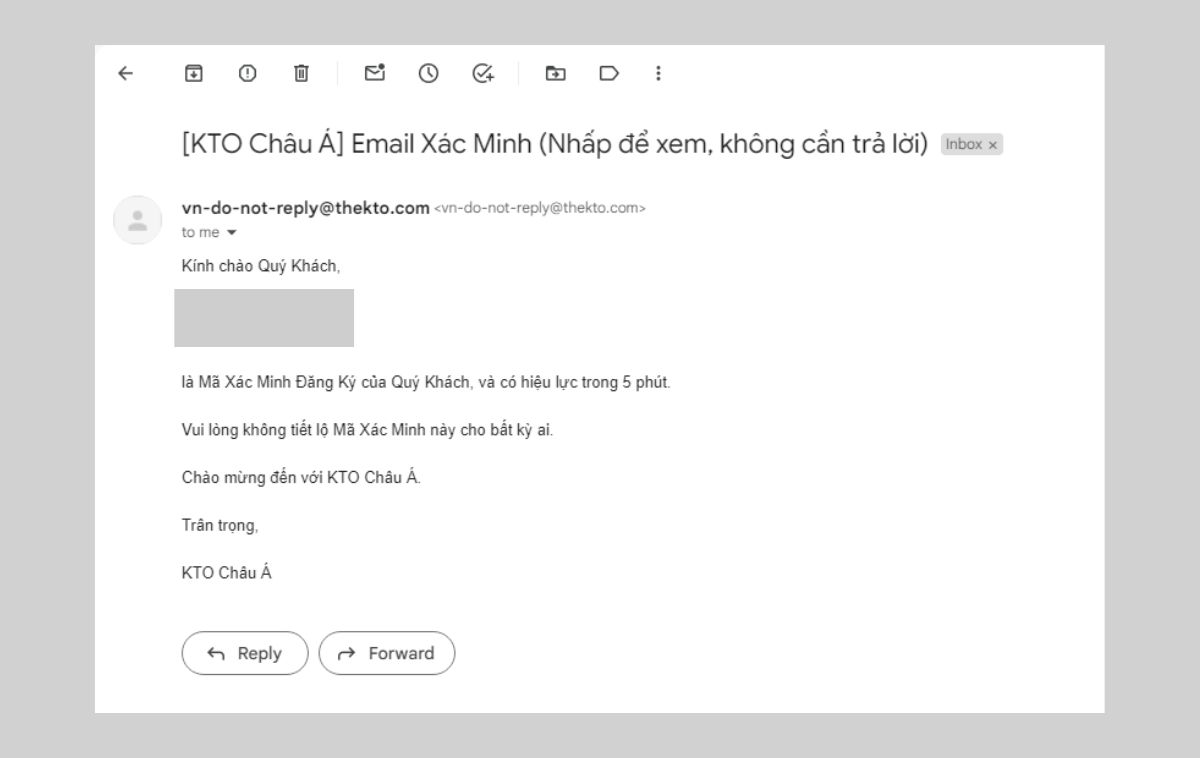 xác minh tài khoản kto