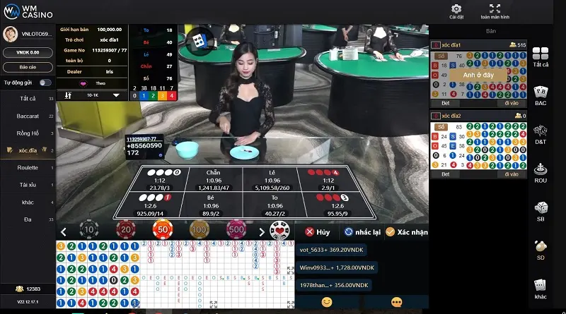 xóc đĩa tại casino vnloto