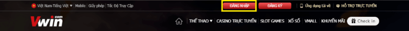 truy cập và đăng nhập tài khoản vwin