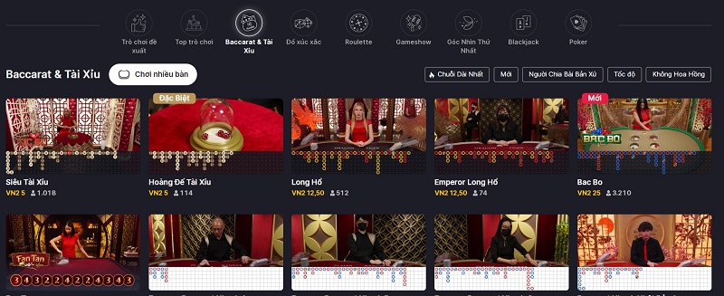 tìm trò chơi tài xỉu w88 và chọn bàn chơi