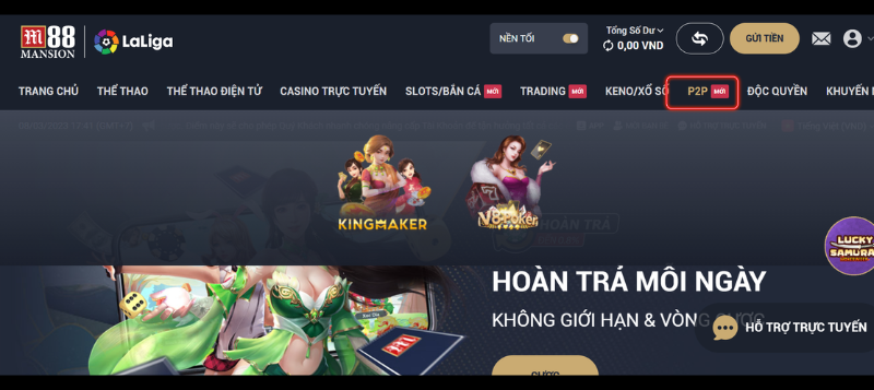 đến sảnh p2p chơi bài cào