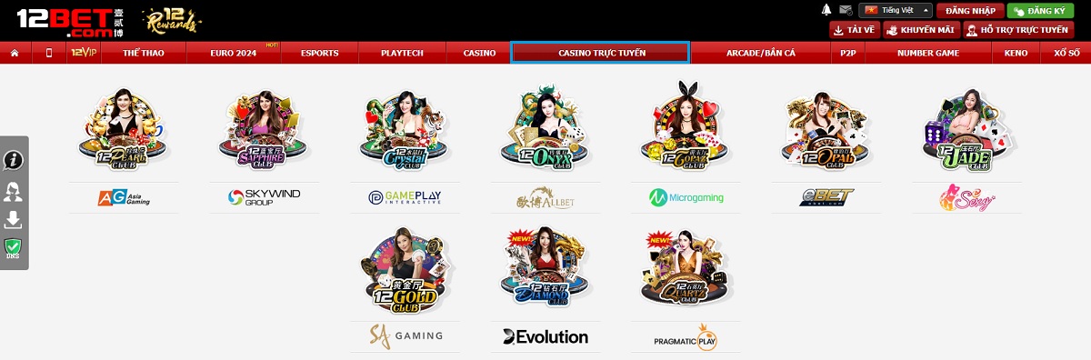 casino 12bet - tìm hiểu về sòng bạc trực tuyến 12bet 2 đa dạng các sảnh chơi tại casino 12bet