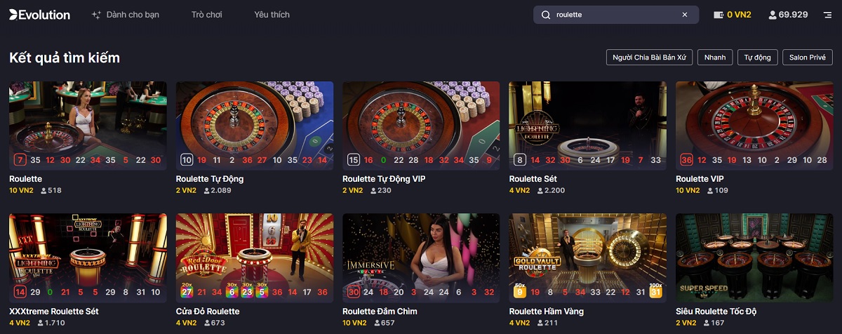 chọn phòng chơi roulette fun88