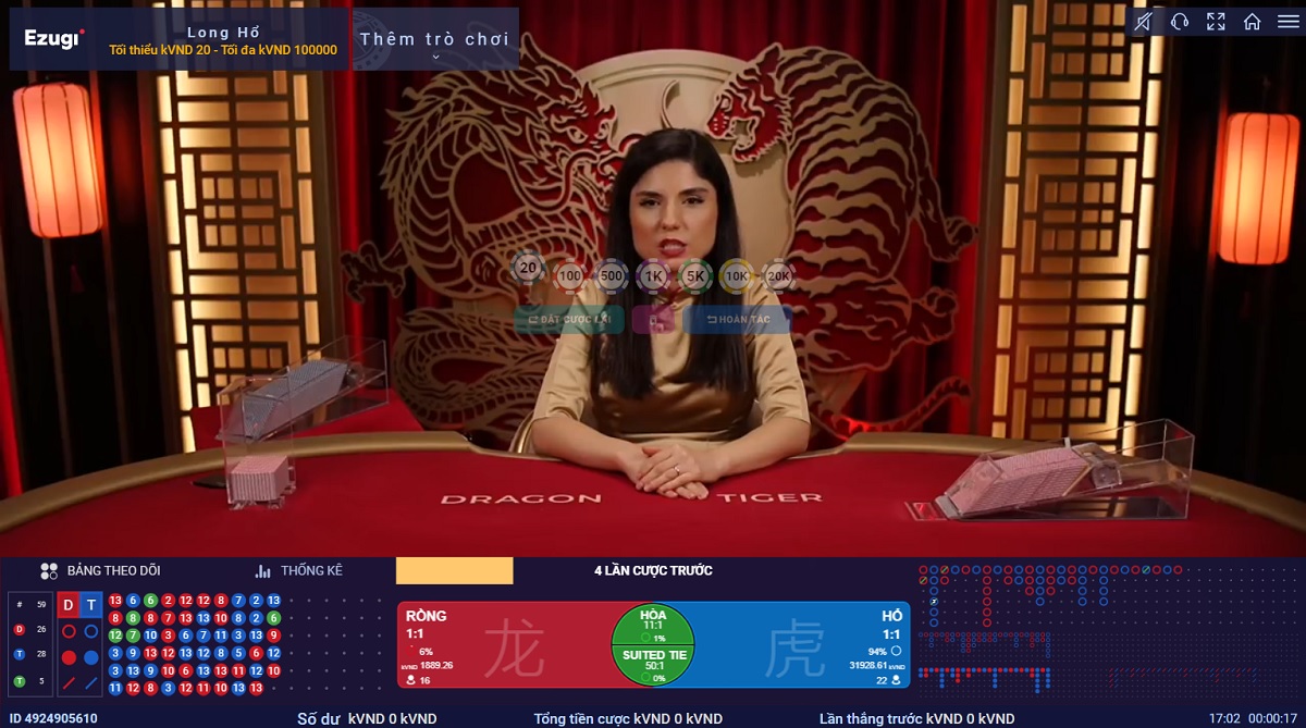rồng hổ tại sòng bài happyluke