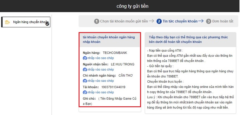 hướng dẫn nạp tiền 789bet cực đơn giản 12 công ty gửi tiền 2