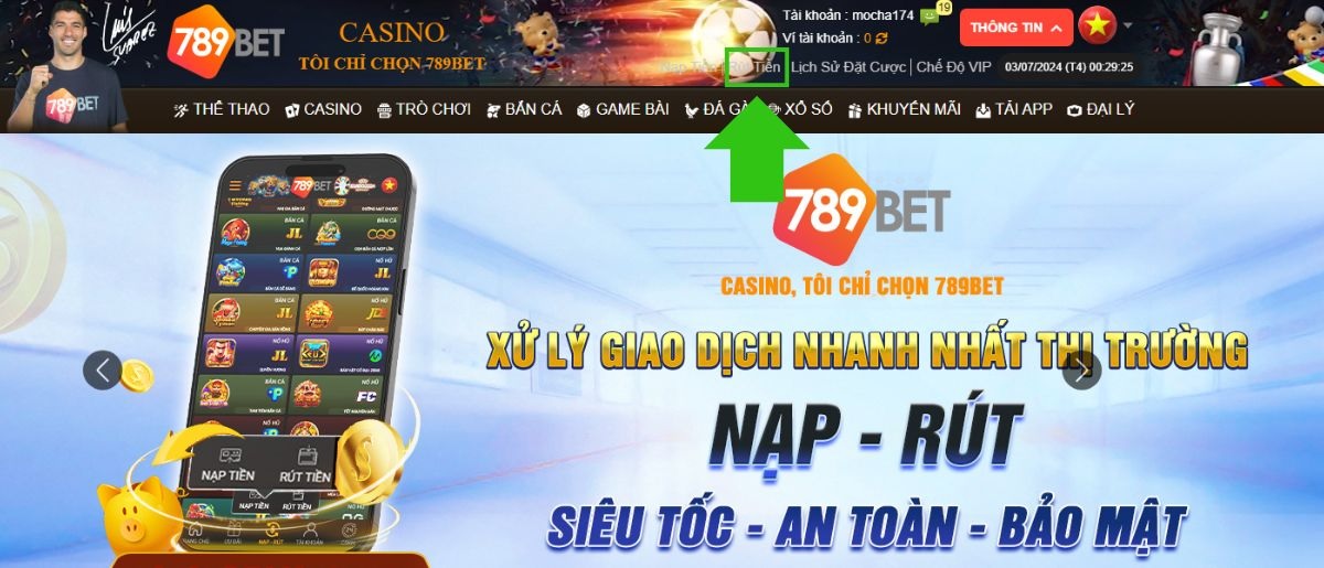 Đi đến trang rút tiền 789Bet