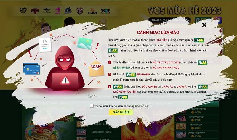 cảnh giác web fb88 giả mạo 