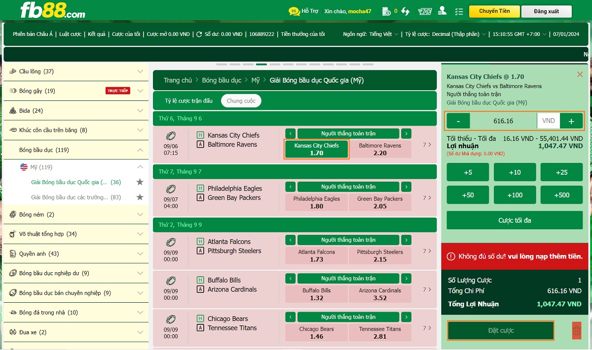 cách cá cược bóng bầu dục fb88 mới nhất cho tân binh 4 tiến hành cá cược bóng bầu dục fb88