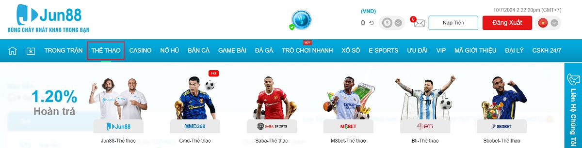 chọn sảnh chơi cá cược thể thao jun88