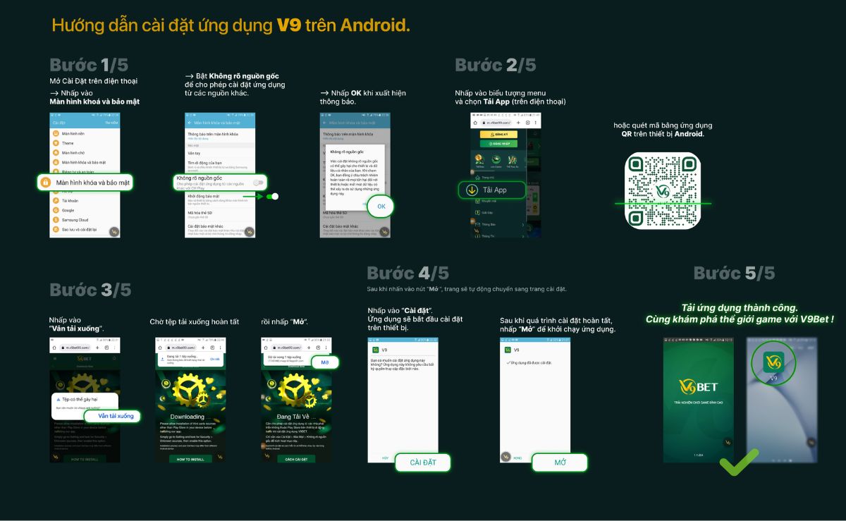 cách tải ứng dụng v9bet dnahf cho android
